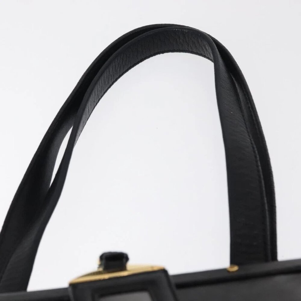PRADA Hand Bag Leather Black Gold - Picture 8 of 16